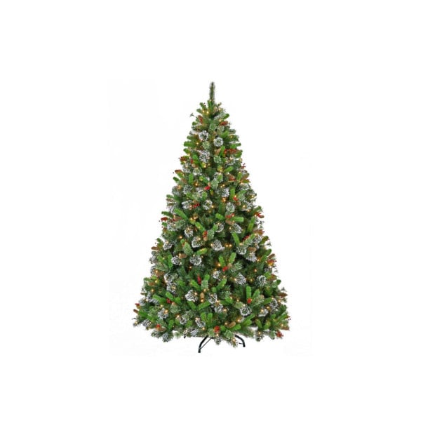 7.5ft Christmas Tree with Twinkle Lights Wintry Pine
