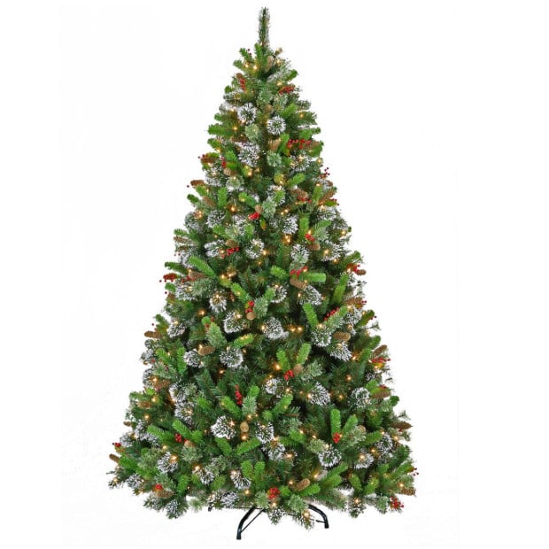 7.5ft Christmas Tree with Twinkle Lights- Wintry Pine Image 2