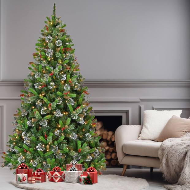7.5ft Christmas Tree with Twinkle Lights- Wintry Pine Image 6