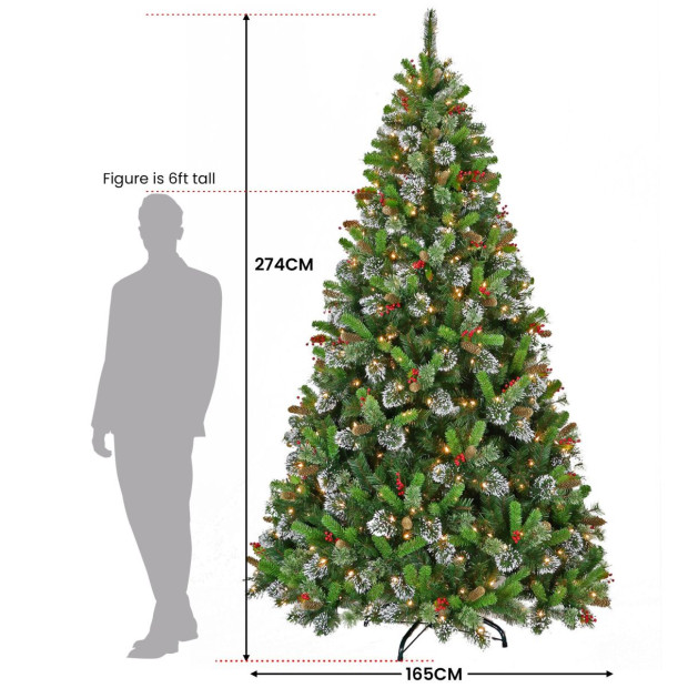 9ft Christmas Tree with Twinkle Lights Wintry Pine Image 4