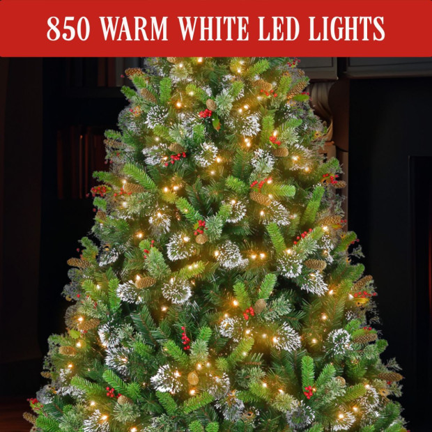 9ft Christmas Tree with Twinkle Lights Wintry Pine Image 5