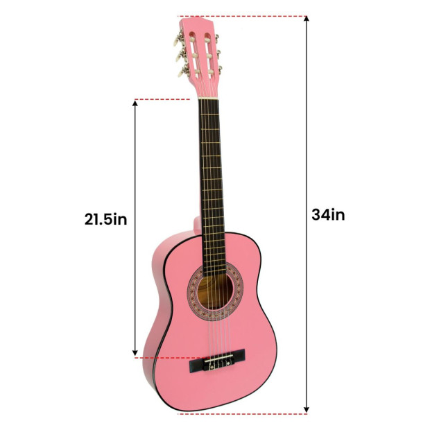 Karrera 34in Acoustic Childrens Guitar - Pink Image 4