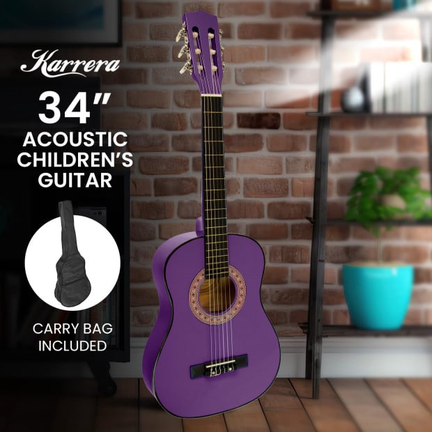 Karrera 34in Acoustic Childrens Guitar - Purple Image 2
