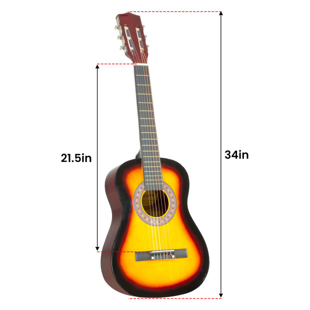 Karrera 34in Acoustic Childrens Guitar - Sunburst Image 3