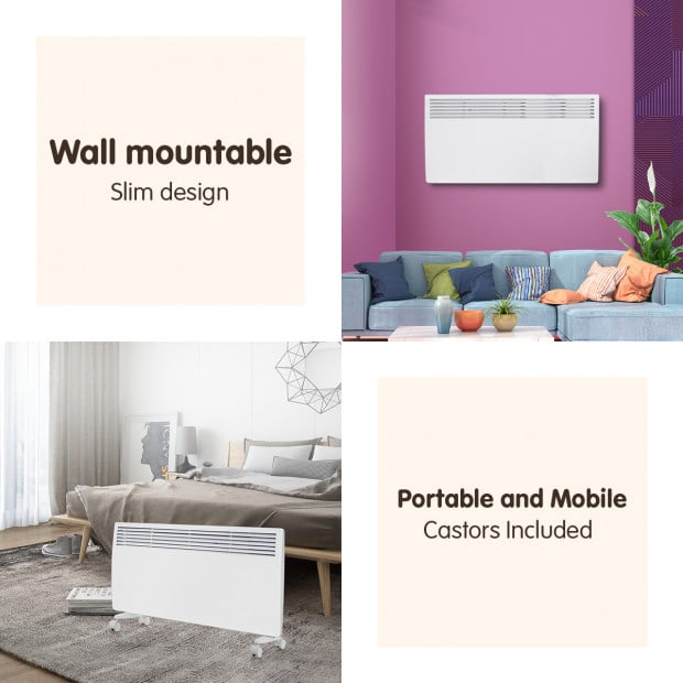 Levante NDM-15WT 1500W Electric Panel Heater Wifi Thermostat Castors Image 4