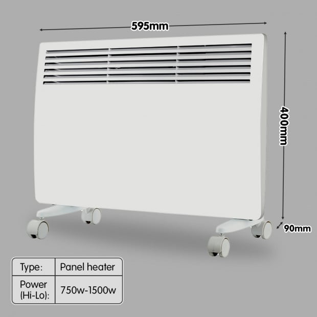 Levante NDM-15WT 1500W Electric Panel Heater Wifi Thermostat Castors Image 10