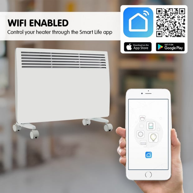 Levante NDM-15WT 1500W Electric Panel Heater Wifi Thermostat Castors Image 9