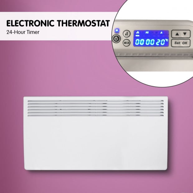 Levante NDM-20WT 2000W Electric Panel Heater Wifi Thermostat Castors Image 12