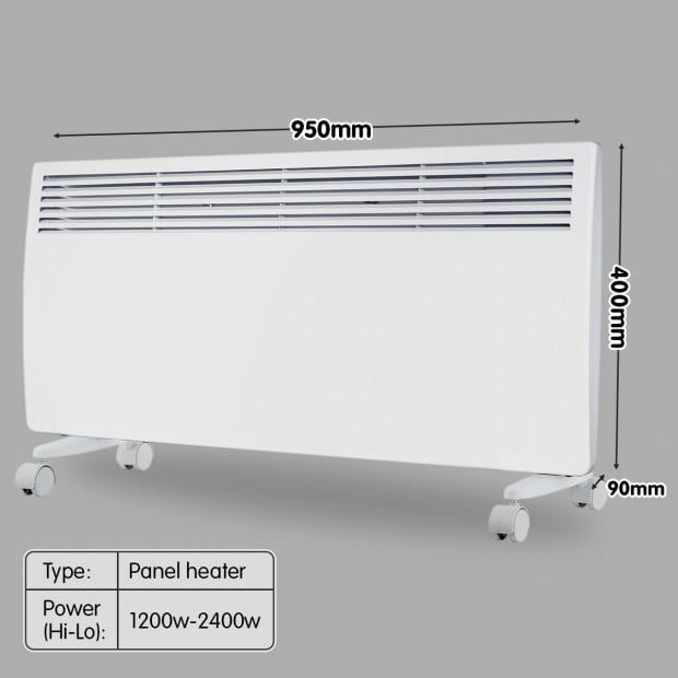 Levante NDM-24WT 2400W Electric Panel Heater Wifi Thermostat Castors Image 7