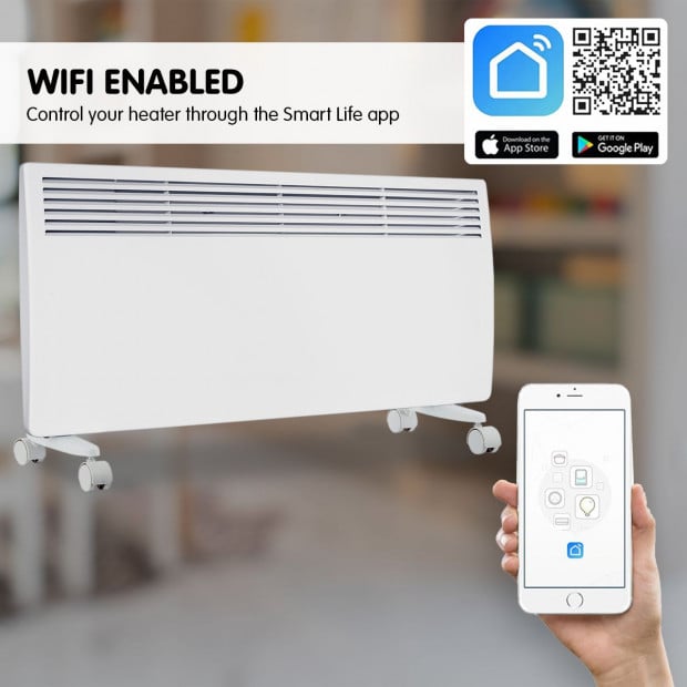 Levante NDM-24WT 2400W Electric Panel Heater Wifi Thermostat Castors Image 3