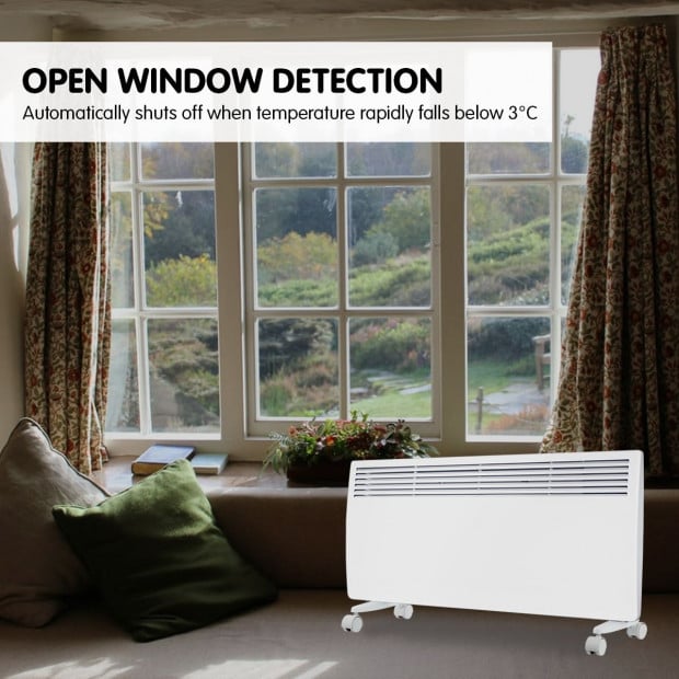 Levante NDM-24WT 2400W Electric Panel Heater Wifi Thermostat Castors Image 8