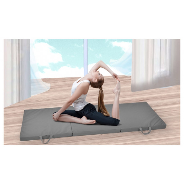 Folding Exercise Floor Mat Dance Yoga Gymnastics Grey