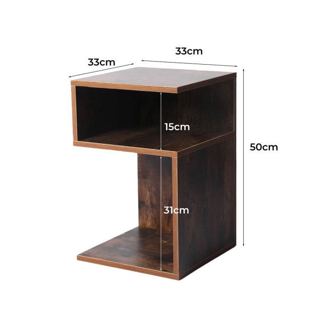 Bedside Drawers Side Table Wood Nightstand Storage Cabinet Bedroom Image 3
