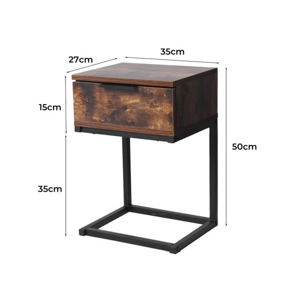 Bedside Tables Drawers Side Table Wood Nightstand Storage Cabinet Image 3