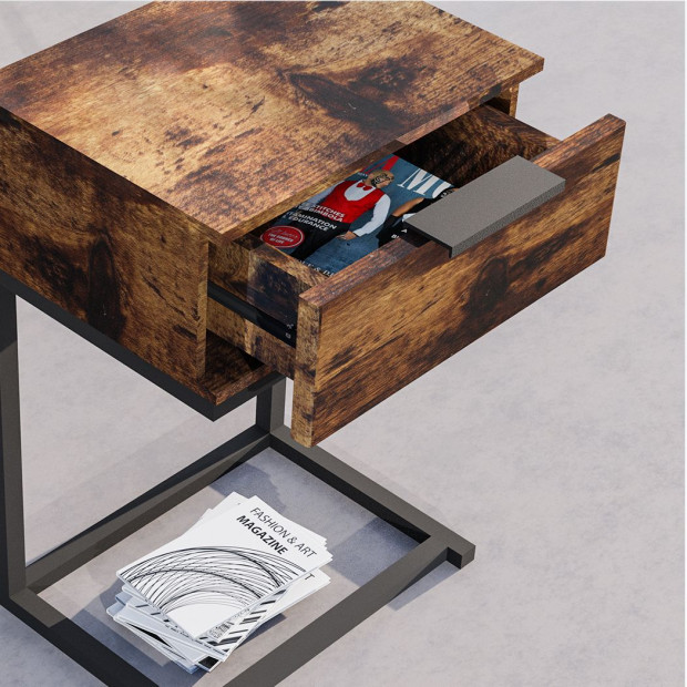 Bedside Tables Drawers Side Table Wood Nightstand Storage Cabinet Image 4