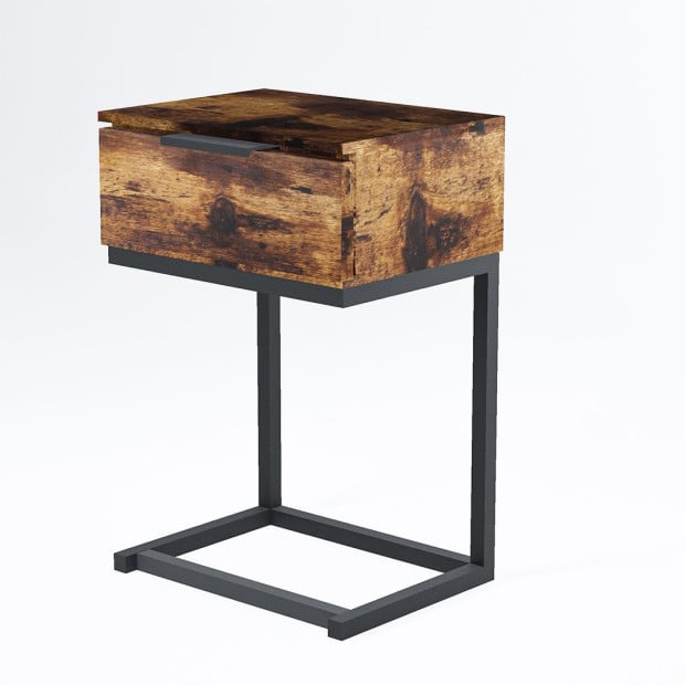 Bedside Tables Drawers Side Table Wood Nightstand Storage Cabinet Image 5