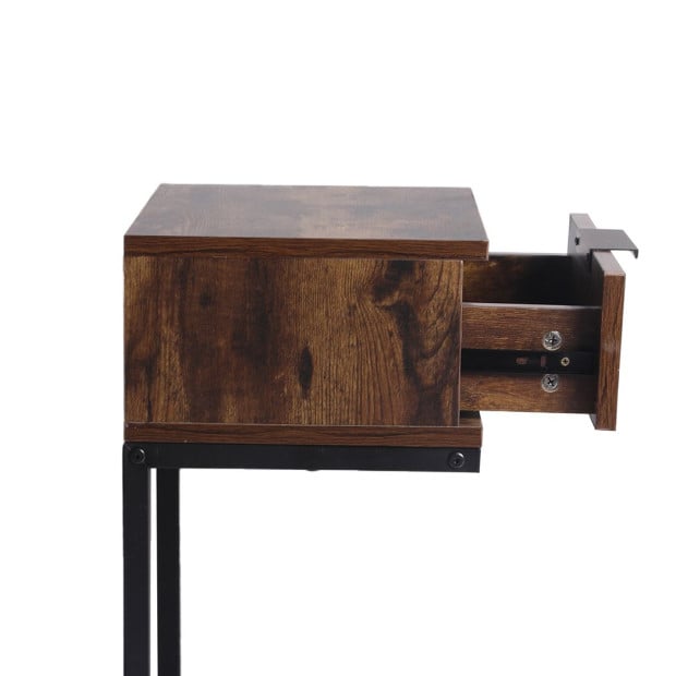 Bedside Tables Drawers Side Table Wood Nightstand Storage Cabinet Image 6