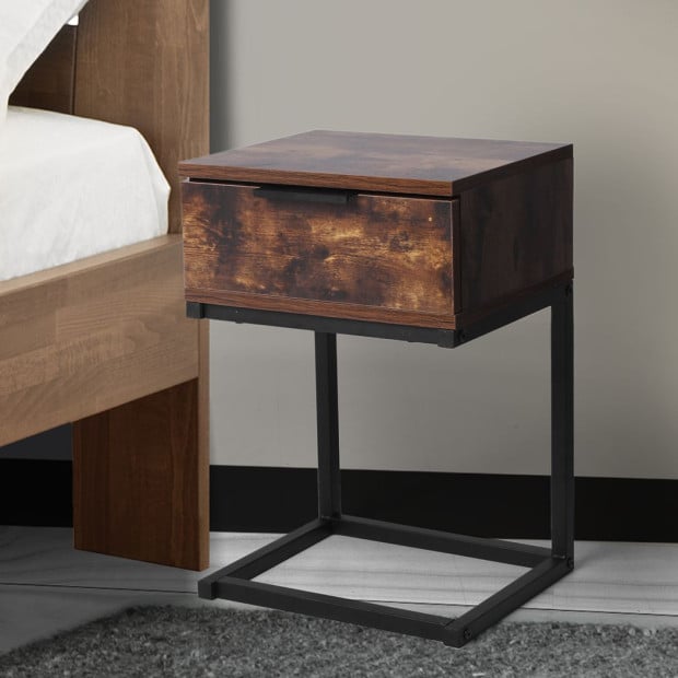 Bedside Tables Drawers Side Table Wood Nightstand Storage Cabinet Image 7