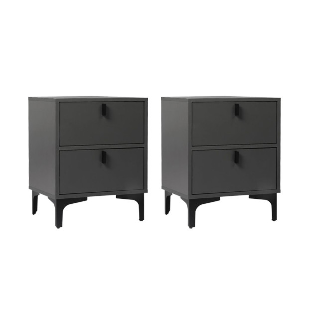 Bedside Tables Side Table Nightstand 2 Drawers Storage Cabinet