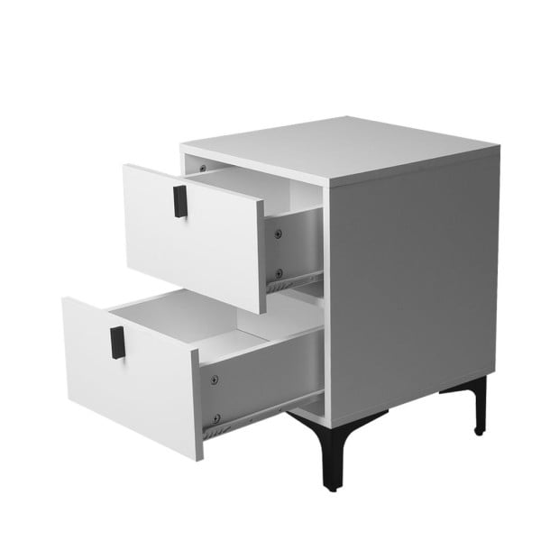 Bedside Tables Side Table Bedroom Nightstand 2 Drawers Storage Cabinet Image 4