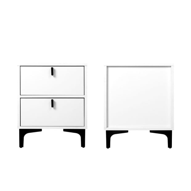 Bedside Tables Side Table Bedroom Nightstand 2 Drawers Storage Cabinet