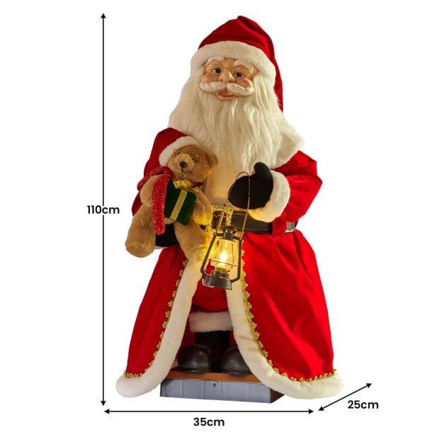 Christabelle 1.1m Musical LED Animated Christmas Santa Claus Glowing Lantern Ornament Decoration Image 3