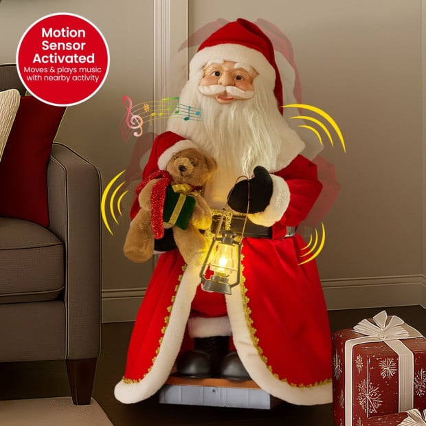 Christabelle 1.1m Musical LED Animated Christmas Santa Claus Glowing Lantern Ornament Decoration Image 4