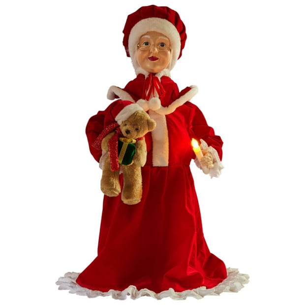 Christabelle 1.1m Musical LED Animated Christmas Mrs Claus Glowing Candle Ornament Decoration Image 2