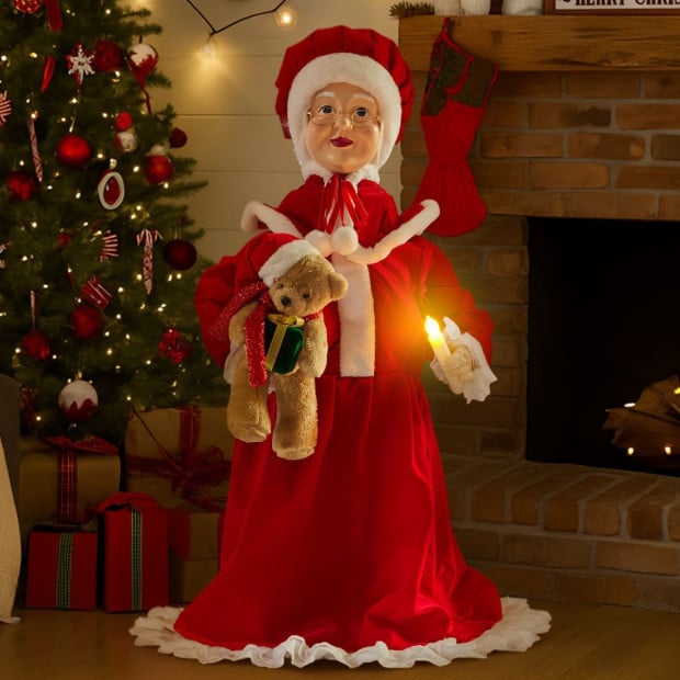 Christabelle 1.1m Musical LED Animated Christmas Mrs Claus Glowing Candle Ornament Decoration Image 5