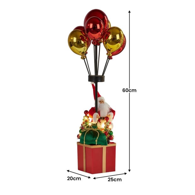 Christabelle 60cm LED Christmas Santa Claus with Balloons & Lights Ornament Decoration Image 3