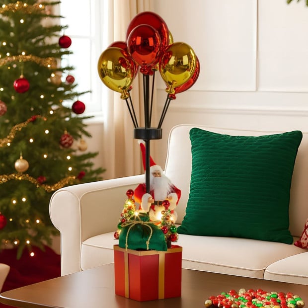 Christabelle 60cm LED Christmas Santa Claus with Balloons & Lights Ornament Decoration Image 5
