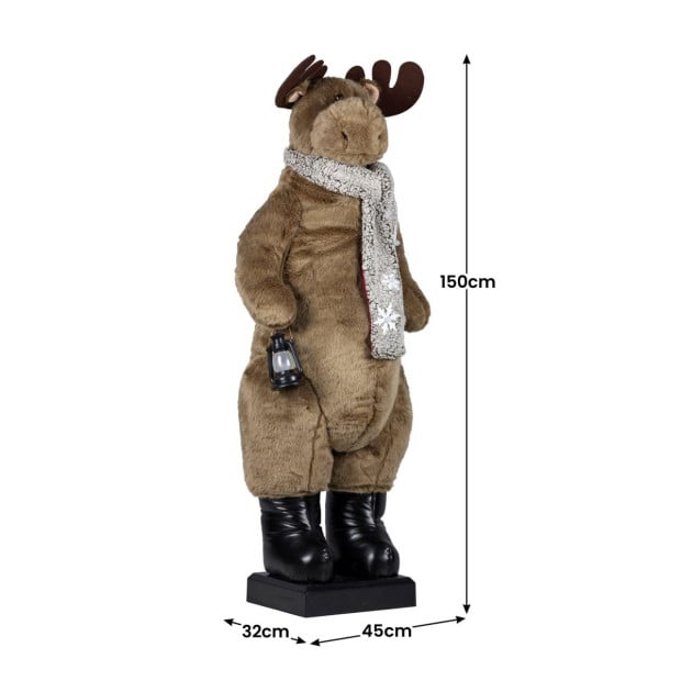 Christabelle 1.5m Musical LED Animated Christmas Moose Decoration Light-Up Lantern Ornament Image 3