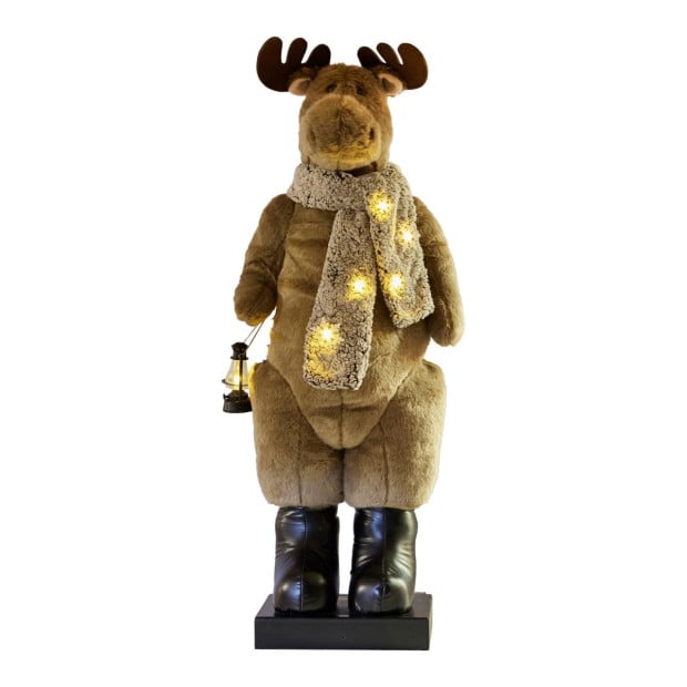 Christabelle 1.1m Musical LED Animated Christmas Moose Decoration Light-Up Lantern Ornament Image 2