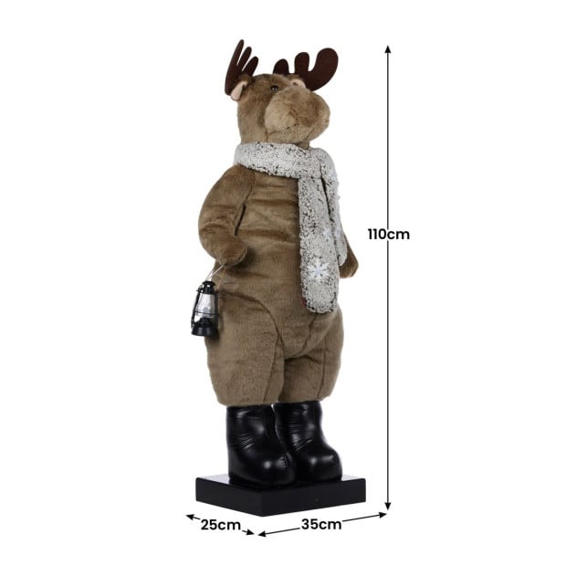 Christabelle 1.1m Musical LED Animated Christmas Moose Decoration Light-Up Lantern Ornament Image 3