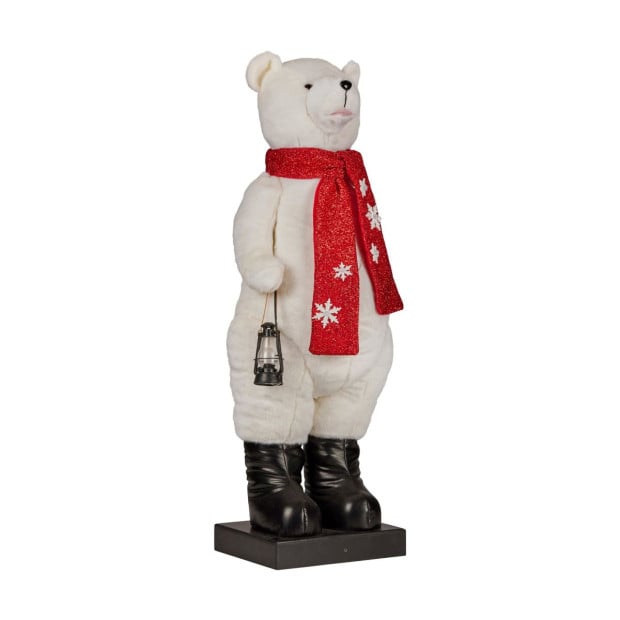 Christabelle Large 1.1m Musical Animated LED White Christmas Bear Decoration Light-Up Lantern Ornament Image 5