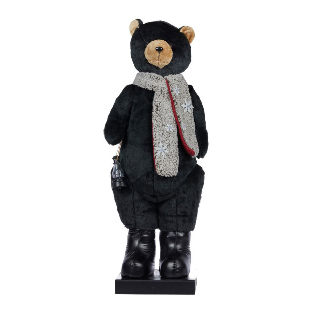 Christabelle Large 1.1m Musical Animated LED Black Christmas Bear Decoration Ornament Image 5