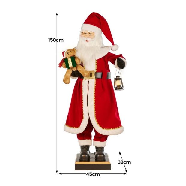 Christabelle Large 1.5m Musical Animated Santa Claus Christmas Decoration with Lantern Ornament Image 3