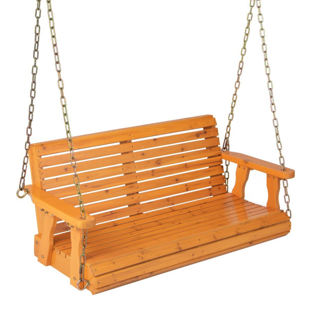 2seater Outdoor Wooden Porch Swing For Porch Garden And Backyard