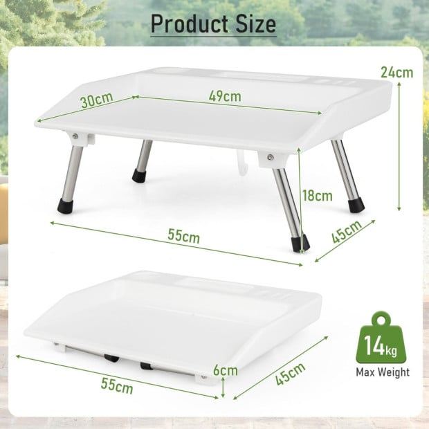 Folding Fish Fillet Camping Table w/ Knife Slots And Drainage Hose Image 4