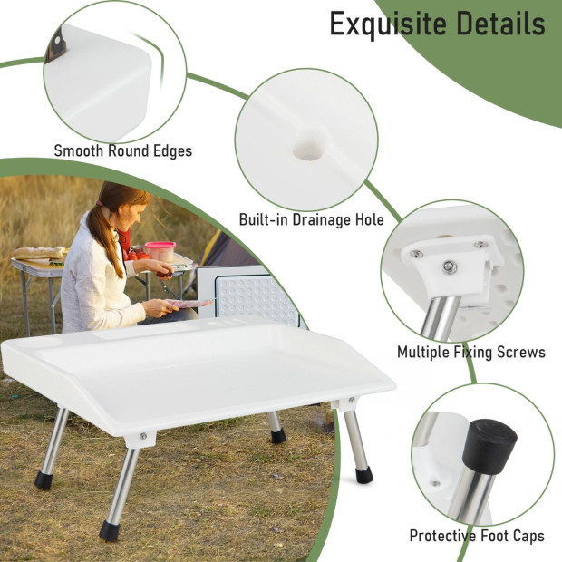 Folding Fish Fillet Camping Table w/ Knife Slots And Drainage Hose Image 5
