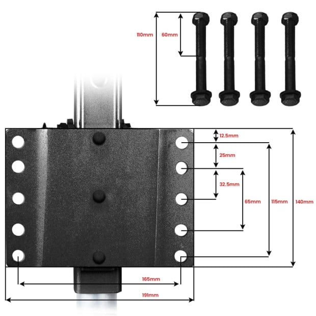 Gen3 Mini Mover 12V 550W Electric Motorised Jockey Wheel - Black Image 4