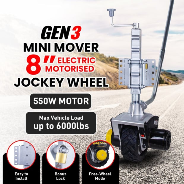 Gen3 Mini Mover 12V 550W Electric Motorised Jockey Wheel Image 2