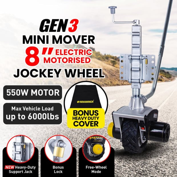Gen3 Mini Mover 12V 550W Electric Motorised Jockey Wheel Image 16