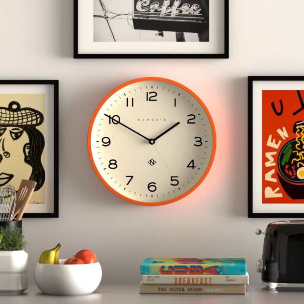 Newgate Number Three Echo Clock Silicone Orange Image 3