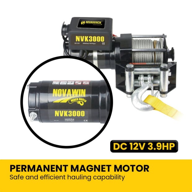 NovaWinch 12V Electric Winch 1360KG 3000LBS Image 5