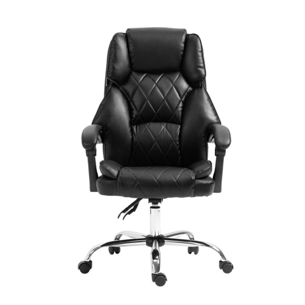 Executive Office Chair Leather Gaming Computer Desk Recliner Black Image 3