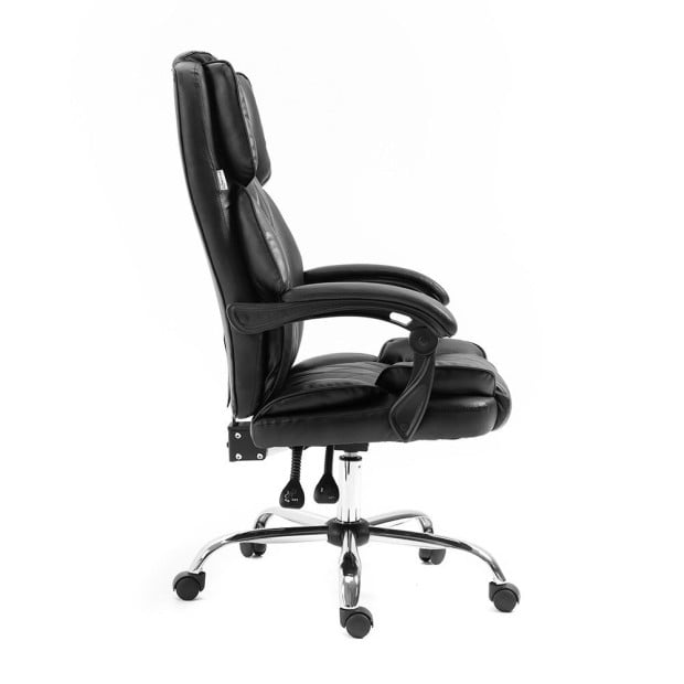 Executive Office Chair Leather Gaming Computer Desk Recliner Black Image 4