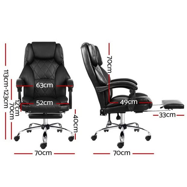 Office Chair Gaming Computer Executive Chairs Leather Seat Recliner Image 2