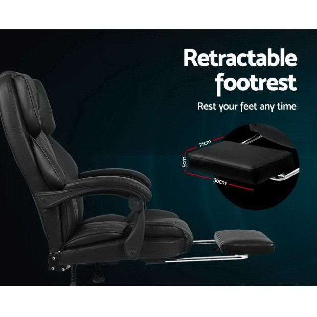 Office Chair Gaming Computer Executive Chairs Leather Seat Recliner Image 5