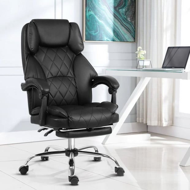 Office Chair Gaming Computer Executive Chairs Leather Seat Recliner Image 8